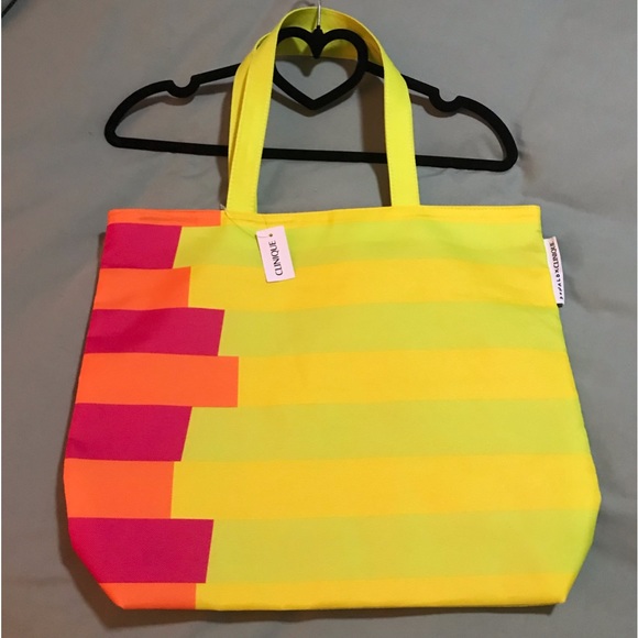 NWT Donald x Clinique Neon Green and Pink Summer Beach Tote - Picture 4 of 9